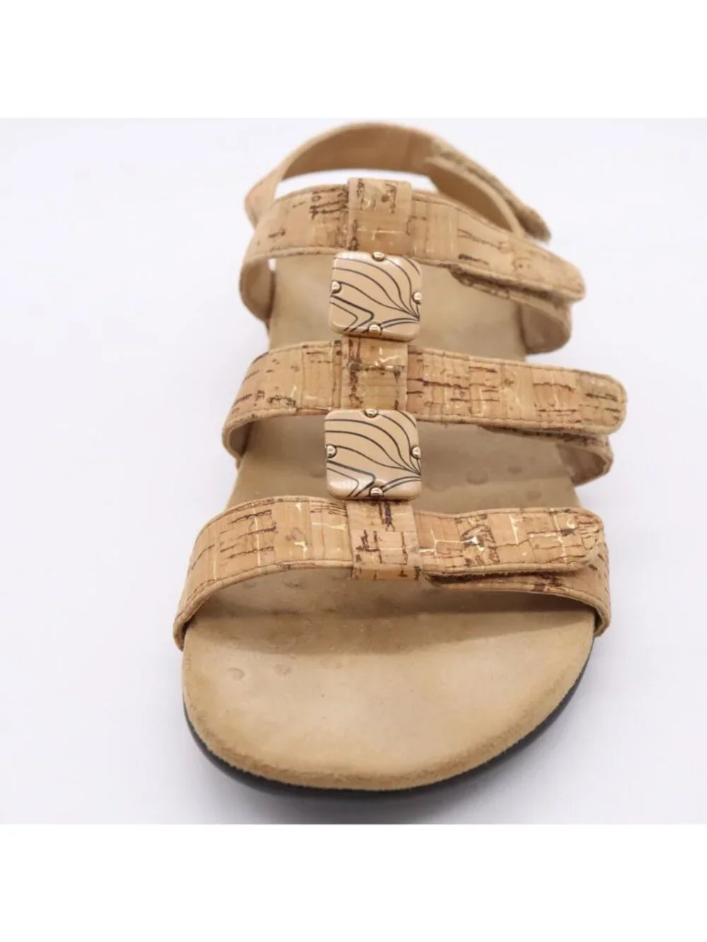 Vionic Sandals Amber Cork Strappy Women's Sz 6 Tan Comfort Orthotic Casual